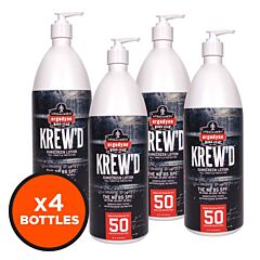 Ergodyne 16643 Krewd 6355-4Pk 32Oz, Spf 50 Sunscreen Lotion, 4-Pack