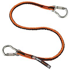 Ergodyne 19823 Squids 3111F(X) Tool Lanyard Dual Carabiners, 15Lbs, Orange And Gray, 35-42"