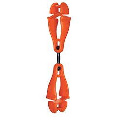 Ergodyne 19418 Squids 3420 Swiveling Glove Clip Holder, Dual Clips, Orange