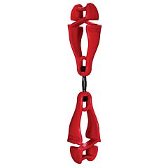 Ergodyne 19413 Squids 3420 Swiveling Glove Clip Holder, Dual Clips, Red