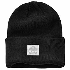 Ergodyne 16808 N-Ferno 6806 Cuffed Rib Knit Beanie Hat, Black