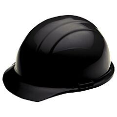 Erb 19371 Americana Hard Hat With Accessory Slots And 4-Point Mega Ratchet Suspension, Black
