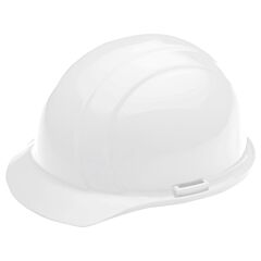 Erb 19361 Americana Hard Hat With Accessory Slots And 4-Point Mega Ratchet Suspension, White