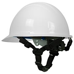 Erb 19781 Americana Hard Hat With Accessory Slots, 4-Point Mega Ratchet And 4 Chin Strap Attachment Points, White