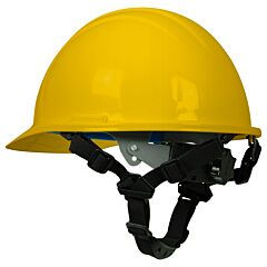 Erb 19782 Americana Hard Hat With Accessory Slots, 4-Point Mega Ratchet And 4 Chin Strap Attachment Points, Yellow