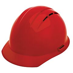 Erb 19254 Americana Hard Hat Vented With Accessory Slots And 4-Point Slide-Lock Suspension, Red