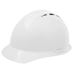 Erb 19451 Americana Hard Hat Vented With Accessory Slots And 4-Point Mega Ratchet Suspension, White