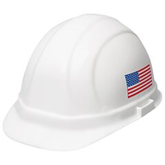 Erb 19140 Omega Ii Hard Hat With Accessory Slots And 6-Point Slide-Lock Suspension, American Flag