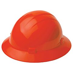 Erb 19205 Americana Full Brim Hard Hat With 4-Point Slide-Lock Suspension, Hi-Viz Orange