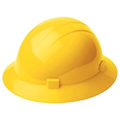 Erb 19222 Americana Full Brim Hard Hat With 4-Point Mega Ratchet Suspension, Yellow
