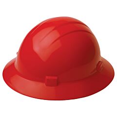 Erb 19224 Americana Full Brim Hard Hat With 4-Point Mega Ratchet Suspension, Red