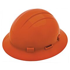 Erb 19263 Americana Full Brim Hard Hat With Accessory Slots And 4-Point Mega Ratchet Suspension, Orange