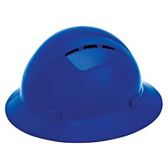 Erb 19336 Americana Vented Full Brim Hard Hat With 4-Point Slide-Lock Suspension, Blue