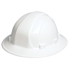 Erb 19501 Omega Ii Full Brim Hard Hat With 6-Point Slide-Lock Suspension, White