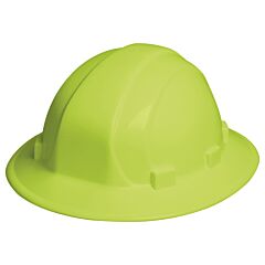 Erb 19510 Omega Ii Full Brim Hard Hat With 6-Point Slide-Lock Suspension, Hi-Viz Lime