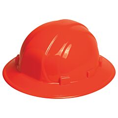Erb 19500 Omega Ii Full Brim Hard Hat With 6-Point Slide-Lock Suspension, Hi-Viz Orange