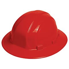 Erb 19914 Omega Ii Full Brim Hard Hat With 6-Point Mega Ratchet Suspension, Red