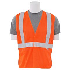 Erb 14525 Aware Wear S15 Type R, Class 2, Mesh Safety Vest With 3M Reflective Material, Orange, 6X-Large
