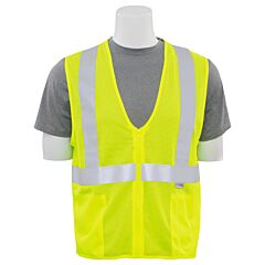 Erb 14629 Aware Wear S15Z Type R, Class 2, Mesh Zipper Safety Vest With 3M Reflective Material, Yellow, 3X-Large