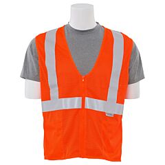 Erb 14635 Aware Wear S15Z Type R, Class 2, Mesh Zipper Safety Vest With 3M Reflective Material, Orange, X-Large