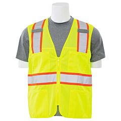 Erb 61836 Aware Wear S149 Type R, Class 2, Contrasting Trim Safety Vest, Yellow, 4X-Large