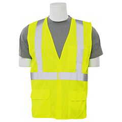 Erb 65010 Aware Wear S190 Type R, Class 2, Flame Retardant Treated Background Material Safety Vest, Yellow, Medium