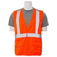 Erb 65021 Aware Wear S190 Type R, Class 2, Flame Retardant Treated Background Material Safety Vest, Orange, 3X-Large