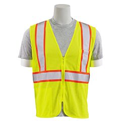 Erb 64726 Aware Wear S195C Type R, Class 2, Flame Retardant Treated Safety Vest With Contrasting Trim, Yellow, 5X-Large