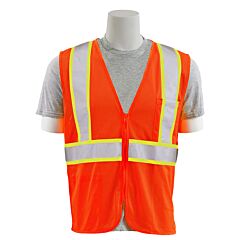 Erb 64733 Aware Wear S195C Type R, Class 2, Flame Retardant Treated Safety Vest With Contrasting Trim, Orange, 5X-Large