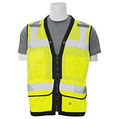 Erb 61237 Aware Wear S251 Type R, Class 2, Premium Surveyor Safety Vest With Grommets And Tablet/Clipboard Pocket, Yellow, 5X-Large