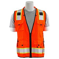 Erb 62397 Aware Wear S252C Type R, Class 2, Deluxe Surveyor Safety Vest With Grommets And 15 Pockets, Orange, 3X-Large