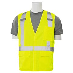Erb 61391 Aware Wear S361 Type R, Class 2, Five-Point Break-Away Safety Vest With D-Ring, Yellow, Large
