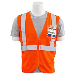 Erb 62669 Aware Wear S363Id Type R, Class 2, Mesh Zipper Safety Vest With Id Pocket, Orange, X-Large