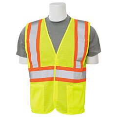 Erb 14618 Aware Wear S382 Type R, Class 2, Mesh Safety Vest With Contrasting Trim, Yellow, 4X-Large