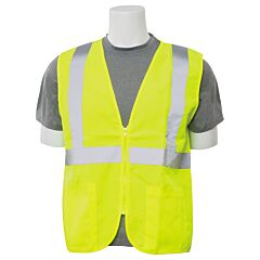 Erb 61710 Aware Wear S388Z Type R, Class 2, Oxford Zip Front Safety Vest, Yellow, Medium