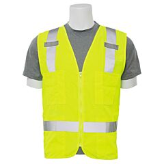 Erb 61203 Aware Wear S414 Type R, Class 2, Surveyor Multi-Pocket Safety Vest, Yellow, 2X-Large