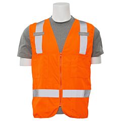 Erb 61214 Aware Wear S414 Type R, Class 2, Surveyor Multi-Pocket Safety Vest, Orange, 5X-Large