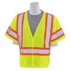 Erb 14615 Aware Wear S682P Type R, Class 3, Mesh Safety Vest With Contrasting Trim, Yellow, 5X-Large
