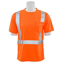Erb 61683 Aware Wear 9006S Type R, Class 2, Birdseye Mesh Short Sleeve T-Shirt, Orange, 5X-Large