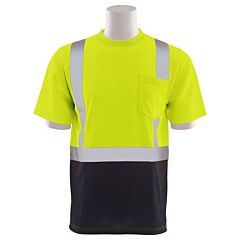 Erb 62406 Aware Wear 9006Sb Type R, Class 2, Birdseye Mesh Short Sleeve T-Shirt With Black Bottom, Yellow, 5X-Large