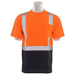 Erb 62409 Aware Wear 9006Sb Type R, Class 2, Birdseye Mesh Short Sleeve T-Shirt With Black Bottom, Orange, X-Large