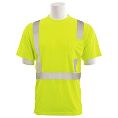 Erb 62217 Aware Wear 9006Seg Type R, Class 2, Birdseye Mesh Short Sleeve T-Shirt With Segmented Tape, Yellow, 5X-Large