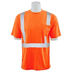Erb 63043 Aware Wear 9006St Type R, Class 2, Birdseye Mesh Short Sleeve T-Shirt - Tall, Orange, X-Large