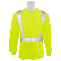 Erb 64004 Aware Wear 9007S Type R, Class 2, Birdseye Mesh Long Sleeve T-Shirt, Yellow, 2X-Large