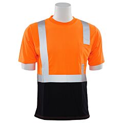 Erb 63316 Aware Wear 9601Sb Type R, Class 2, Jersey Knit Short Sleeve T-Shirt With Black Bottom, Orange, Large