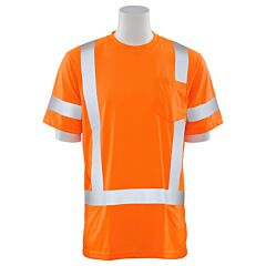 Erb 61276 Aware Wear 9801S Type R, Class 3, Jersey Knit Short Sleeve T-Shirt, Orange, 5X-Large