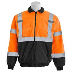 Erb 63955 Aware Wear W105 Type R, Class 3, Bomber Jacket With Black Bottom, Polyfill, Orange, X-Large