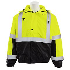 Erb 61597 Aware Wear W106 Type R, Class 3, Bomber Jacket With Black Bottom, Fleece Lined, Yellow, 5X-Large