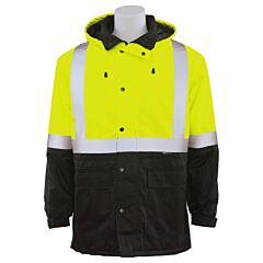 Erb 62018 Aware Wear W144 Type R, Class 3, Parka With Black Bottom, Yellow, 3X-Large