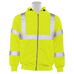 Erb 61528 Aware Wear W375 Type R, Class 3, Zip Front Hoodie Sweatshirt, Yellow, 2X-Large